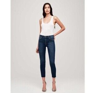 L’AGENCE El Matador Slim High Rise Anchor Blue  Raw Hem Jeans 28